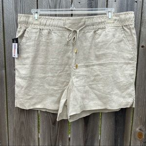 Ellen Tracy - 100%Linen shorts khaki Sz XL